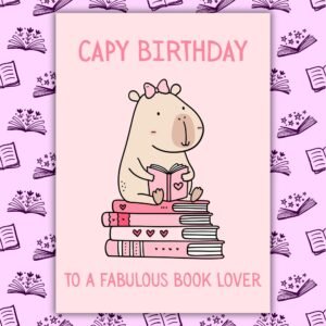Capy Birthday – Book Lover Birthday Card